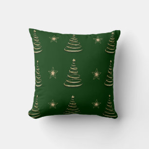 green gold christmas tree  cushion
