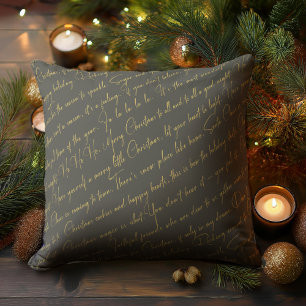 Green Gold Christmas Typography Pattern36 ID1009 Cushion