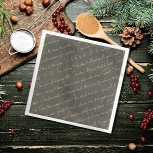 Green Gold Christmas Typography Pattern36 ID1009 Napkin