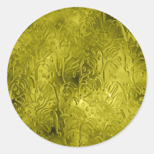 Green gold classic round sticker