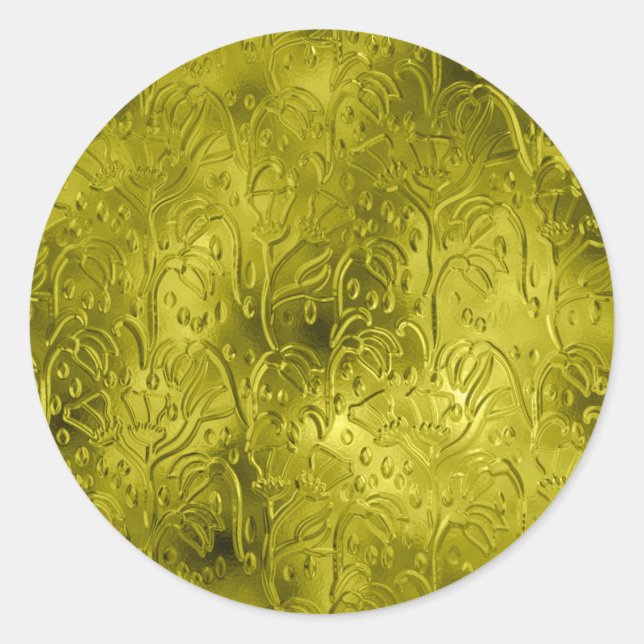 Green gold classic round sticker (Front)