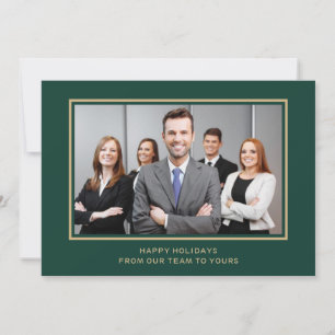 Green Gold Corporate Business Photo holiday Card