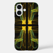 Green & Gold Cross Fractal phone Case