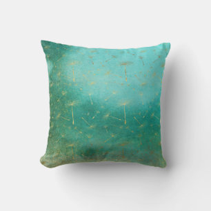 Green & Gold Dandelion Cushion