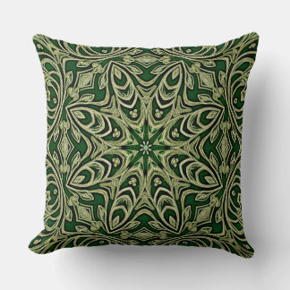 Green Gold Decorative Throw Pillow