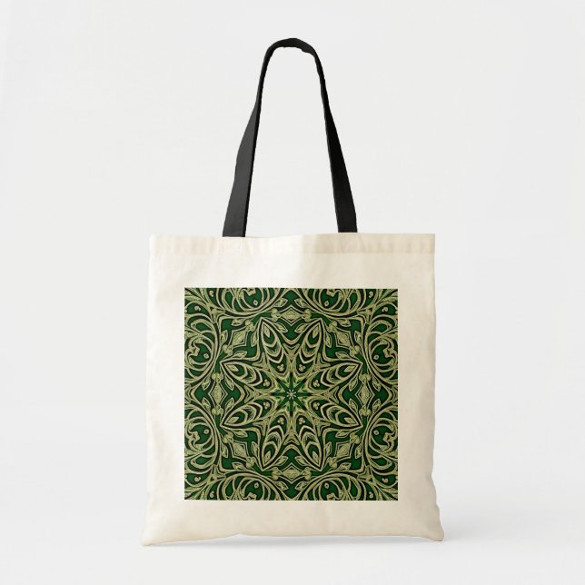Green Gold Decorative Tote Bag (Front)