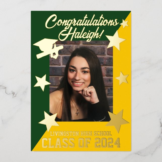 Green & Gold, Diagonal Graduation Gold (Front)
