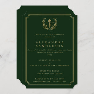 Green/Gold Doctor of Osteopathic Medicine Grad Inv Invitation