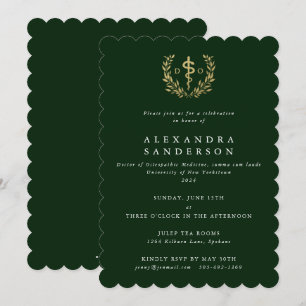 Green/Gold Doctor of Osteopathic Medicine Grad Invitation
