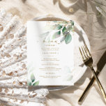 Green & Gold Eucalyptus Floral Wedding Menu<br><div class="desc">** Please enter H022 in the store search to find all matching items *** Or visit our Eucalyptus Greenery Collection. *** This high-quality design is easy to customise to match your wedding colours, styles and theme. For further customisation, please click the "Edit using Design Tool" link and use our design...</div>