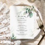 Green & Gold Eucalyptus Floral Wedding Menu<br><div class="desc">** Please enter H022 in the store search to find all matching items *** Or visit our Eucalyptus Greenery Collection. *** This high-quality design is easy to customise to match your wedding colours, styles and theme. For further customisation, please click the "Edit using Design Tool" link and use our design...</div>