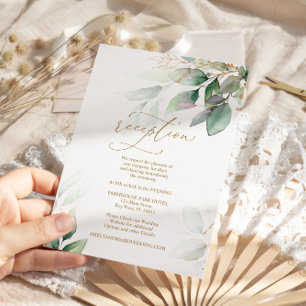 Green & Gold Eucalyptus Reception Enclosure Card