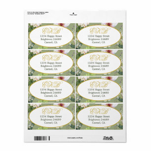  Green Gold Floral Elegant Modern Monogram