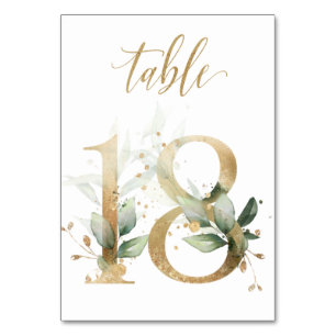 Green & gold foliage, Table 18, Table Number