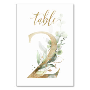 Green & gold foliage, Table 2, Table Number
