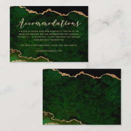 Green Gold Glitter Agate Wedding Enclosure Card