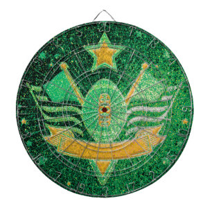 Green Gold Glitter American Football Jersey MVP  Dartboard