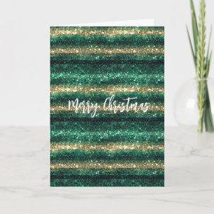 Green Gold Glitter Christmas Card