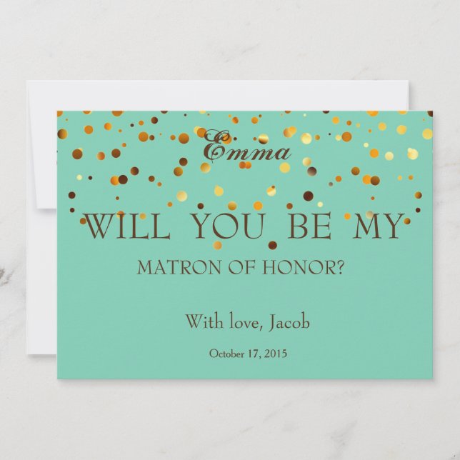 Green Gold Glitter MATRON OF HONOR (Front)