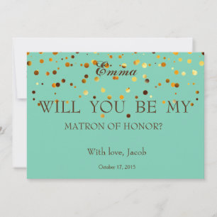 Green Gold Glitter MATRON OF HONOR