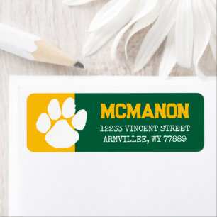 Green & Gold Graduation Return Address Labels