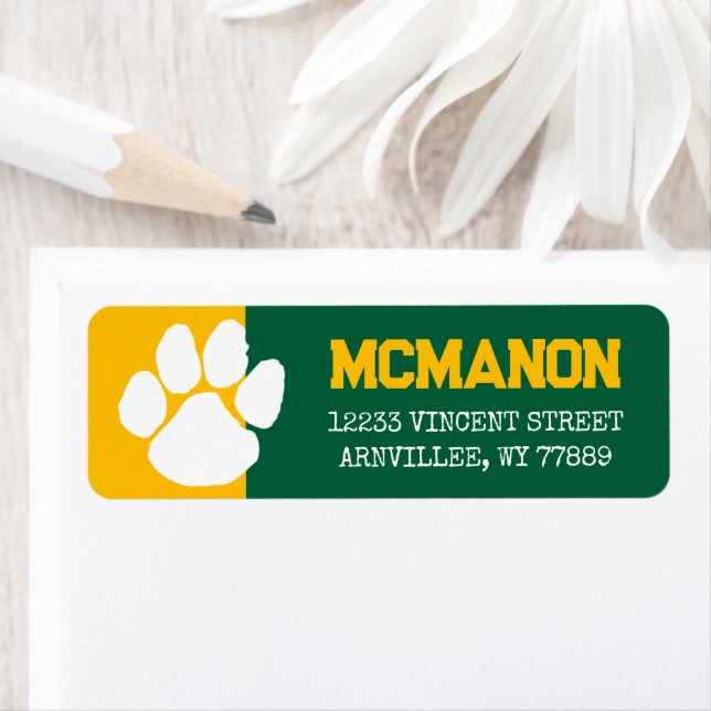 Green & Gold Graduation Return Address Labels (Insitu)