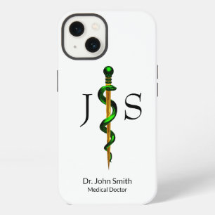 Green Gold Herbal Rod of Asclepius Medical iPhone 13 Case