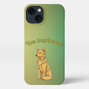 Green Gold Inspirational German Shepherd Dog iPhone 13 Case