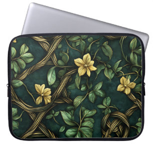 GREEN & GOLD IRISH CELTIC KNOTS AND SHAMROCKS LAPTOP SLEEVE