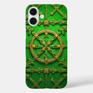 GREEN & GOLD IRISH CELTIC SHAMROCKS iPhone 16 PLUS CASE