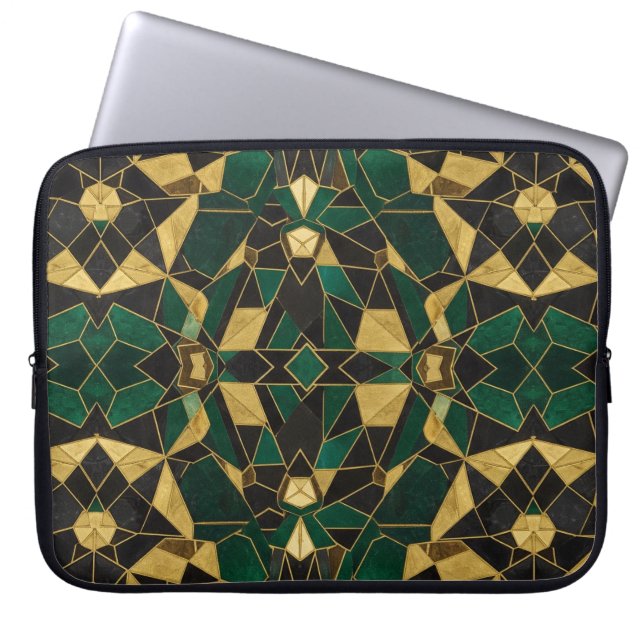 green gold  laptop sleeve (Front)