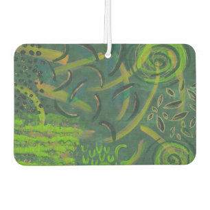 Green Gold Leaf Abstract Painting Air Freshener