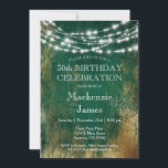 Green Gold Lights Birthday Party Invitation Adult<br><div class="desc">A richly coloured emerald green birthday party invitation featuring a gold faux metallic distressed background with festive hanging lights. Perfect for milestone birthdays such as 18th 20th 21st 30th 35th 40th 45th 50th 55th 60th 65th 70th 75th 80th 85th 90th 95th and 100 ... or any age!</div>