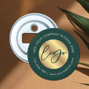 Green & Gold Logo Real Estate Business Promotional Bottle Opener