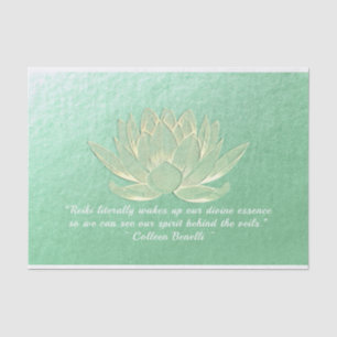 Green Gold Lotus Yoga Meditation Instructor Quotes Tissue Paper