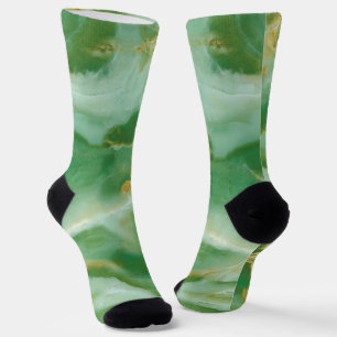 Green & Gold Marble Socks