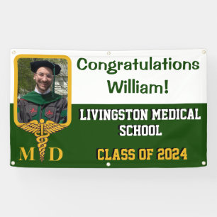 Green & Gold Medical School Graduation Banner