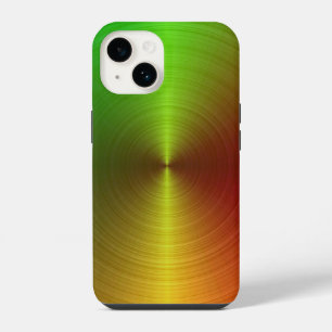 Green & Gold Metallic Vortex iPhone 14 Case