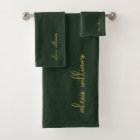 Green Gold Minimalist Script Signature Monogram