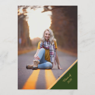 Green & Gold Photo Graduation Announcement