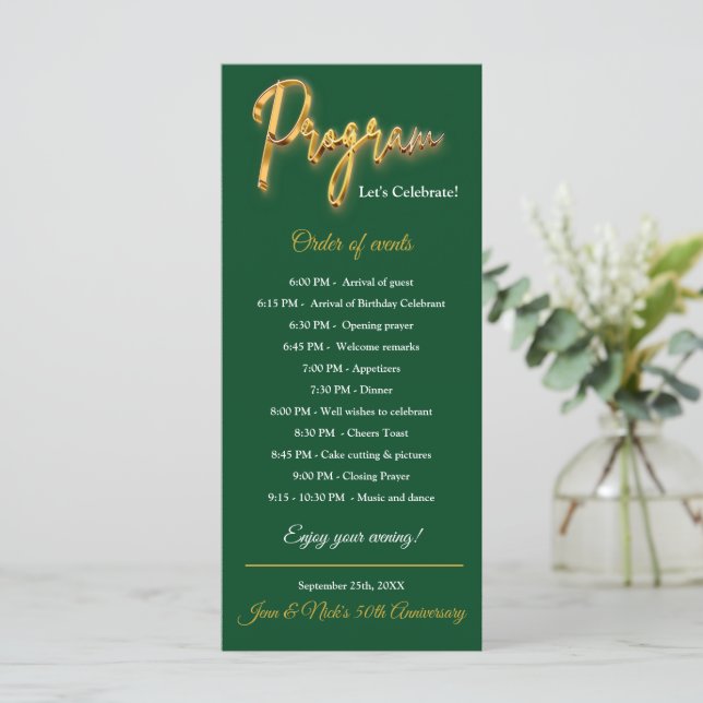 Green & Gold Program 3d Gold Tex Minimalist Design (Standing Front)