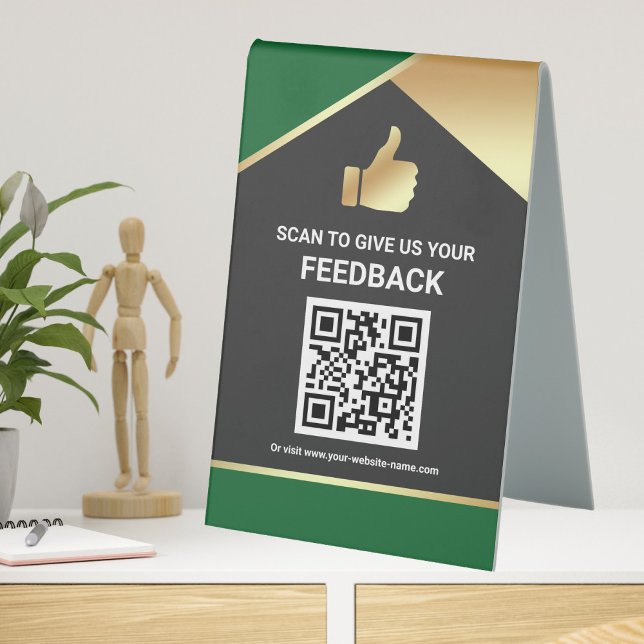 Green Gold QR Code Customer Feedback Review (Creator Uploaded)