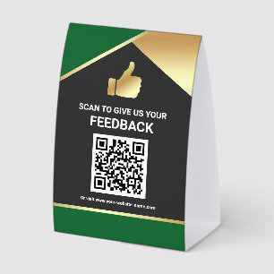 Green Gold QR Code Customer Feedback Review