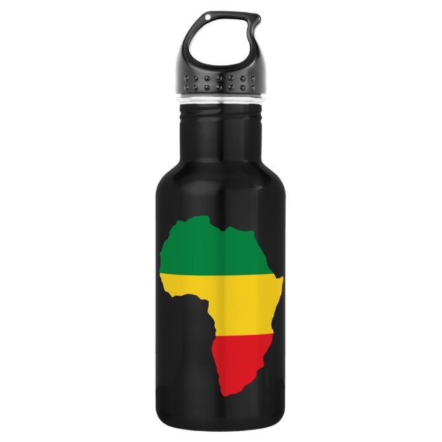 Green, Gold & Red Africa Flag 532 Ml Water Bottle (Front)