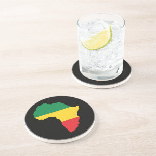 Green, Gold & Red Africa Flag Coaster