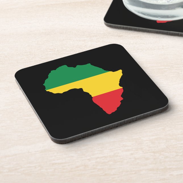 Green, Gold & Red Africa Flag Coaster (Left Side)