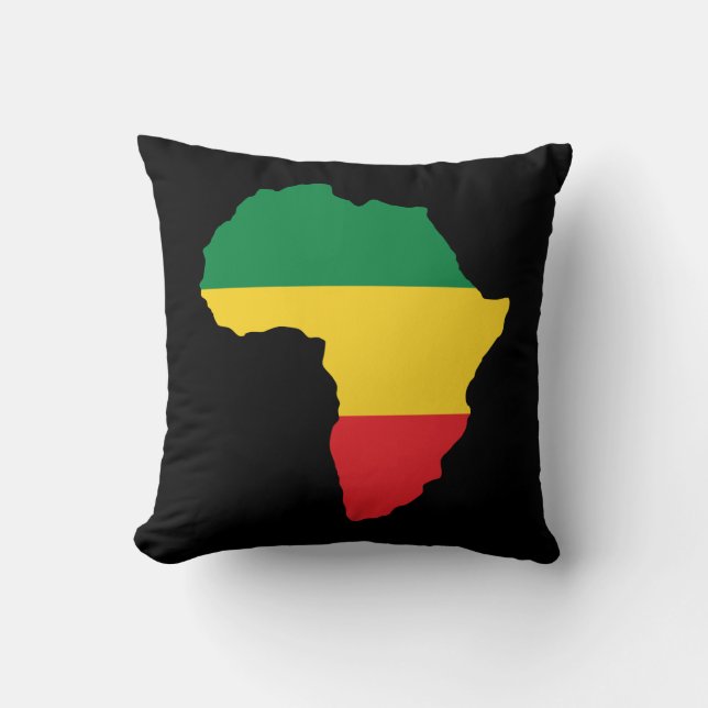 Green, Gold & Red Africa Flag Cushion (Front)