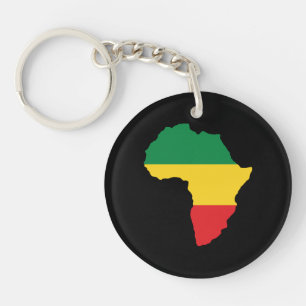 Green, Gold & Red Africa Flag Key Ring