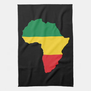 Green, Gold & Red Africa Flag Tea Towel