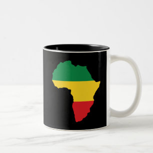 Green, Gold & Red Africa Flag Two-Tone Coffee Mug